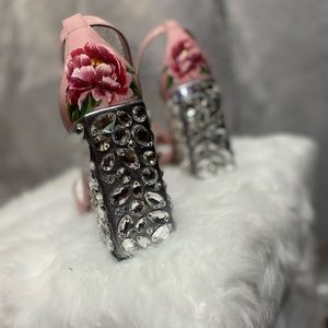 Dolce Gabbana Embellished block heels Authentic